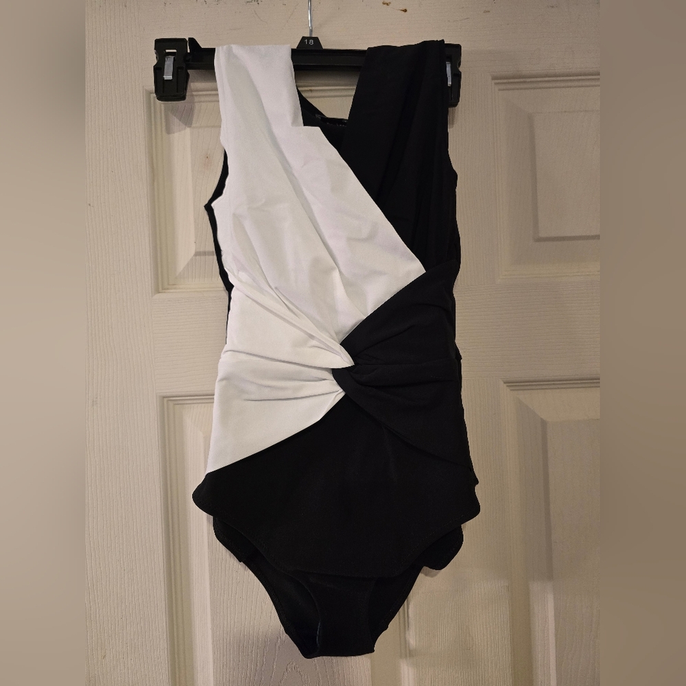 Chiara Boni Elegant Black and White  Bodysuit/Bathsuit